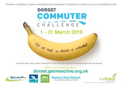 Dorset Commuter Challenge 2019 - Banana Poster